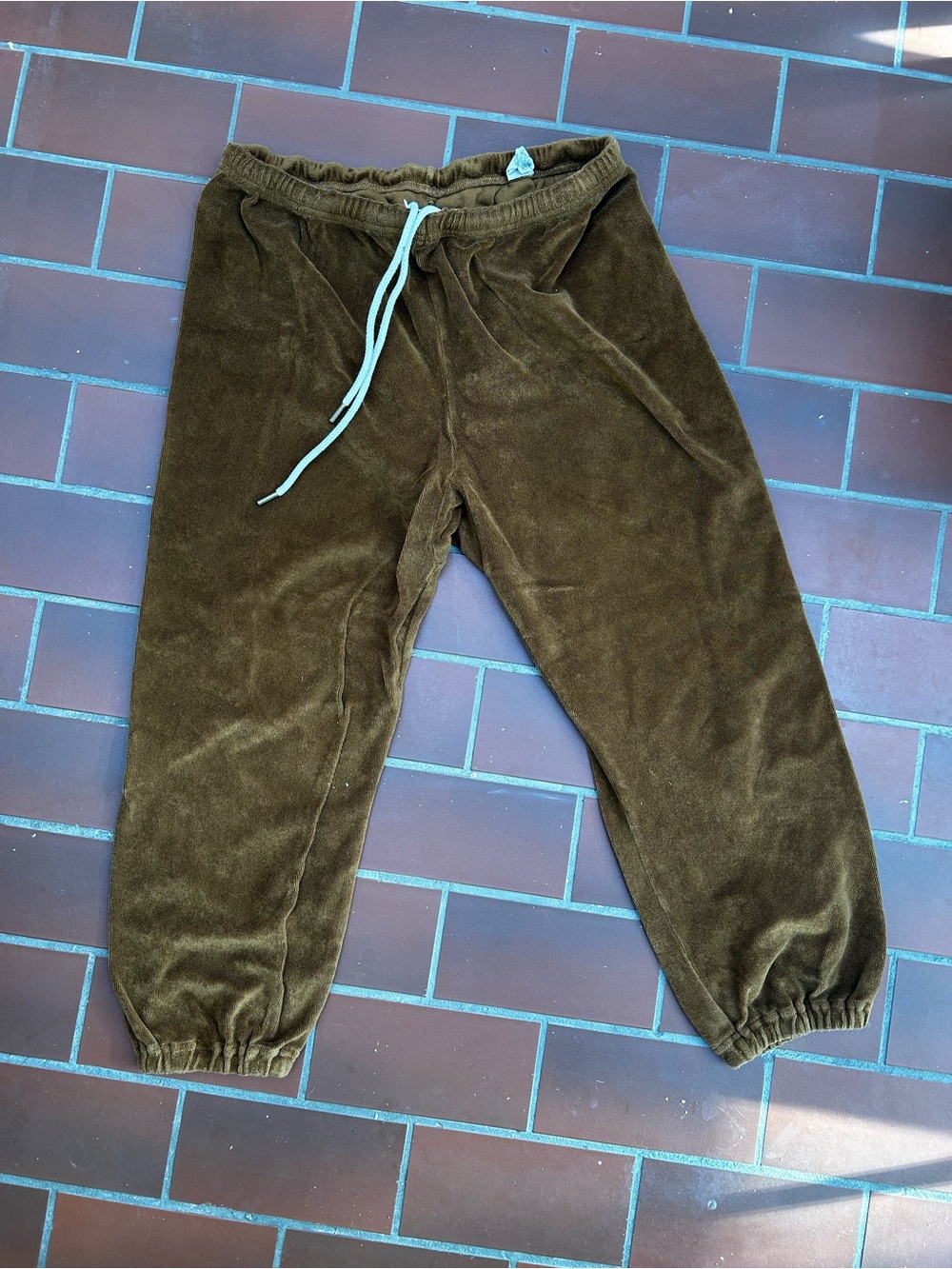 THE GREAT. Brown Terry Cloth Jogger Sweatpants